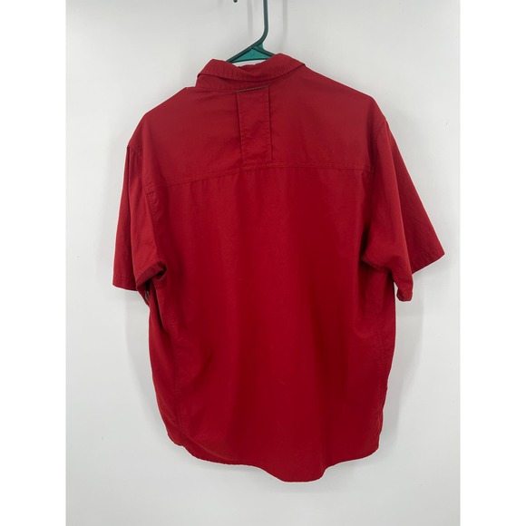 REI Men's red short sleeve button front shirt quick dry size large - Picture 2 of 6